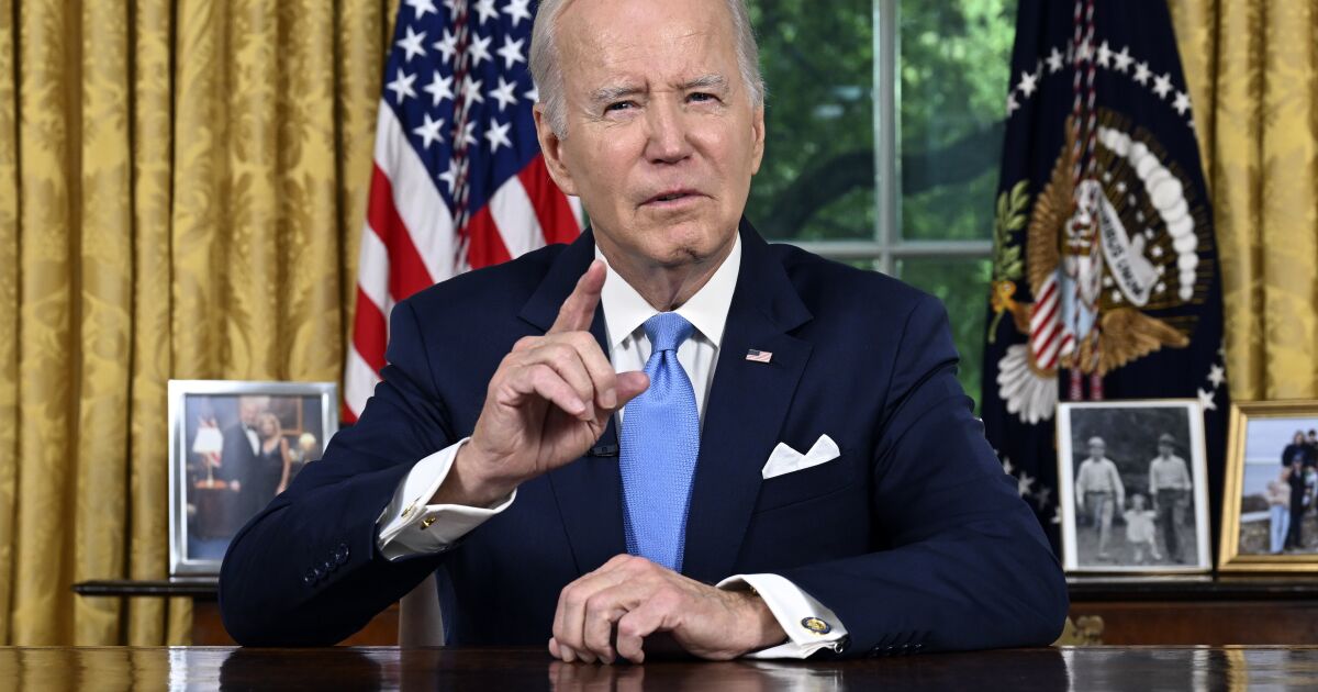 Biden marks 'crisis averted' on debt ceiling in Oval Office speech